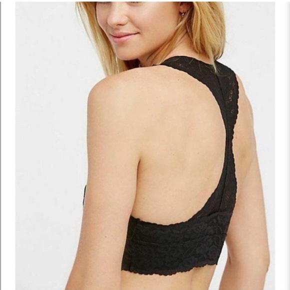 Free People • Galloon Floral Black Lace Racerback Bra Bralette - Picture 14 of 16